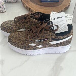 Reebok Club C Double Revenge Tennis Shoe Cheetah Print